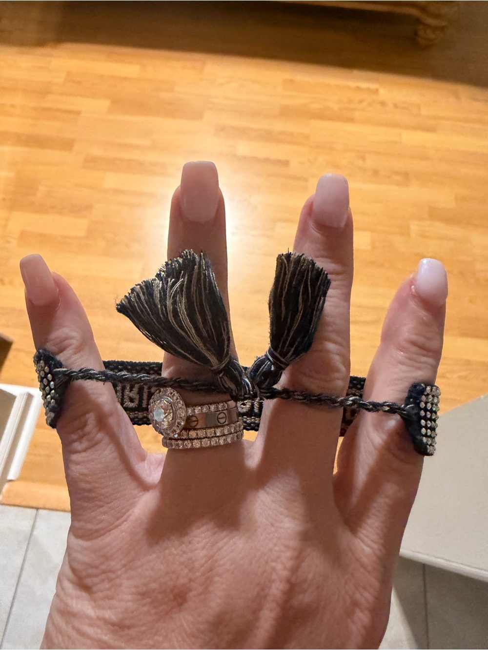 Dior Black and White embellished sparkly Logo Bracelet - Picture 13 of 14